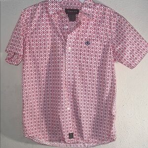 Ariat kids Casual Red and White Patterned Shirt